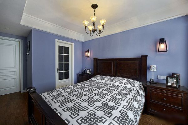 蓝色美式卧室设计