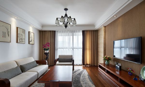 美式现代家装三居室设计效果图片