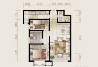 华业东方玫瑰三居现代风格