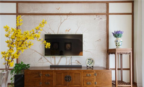 中式简约电视背景墙设计效果图片