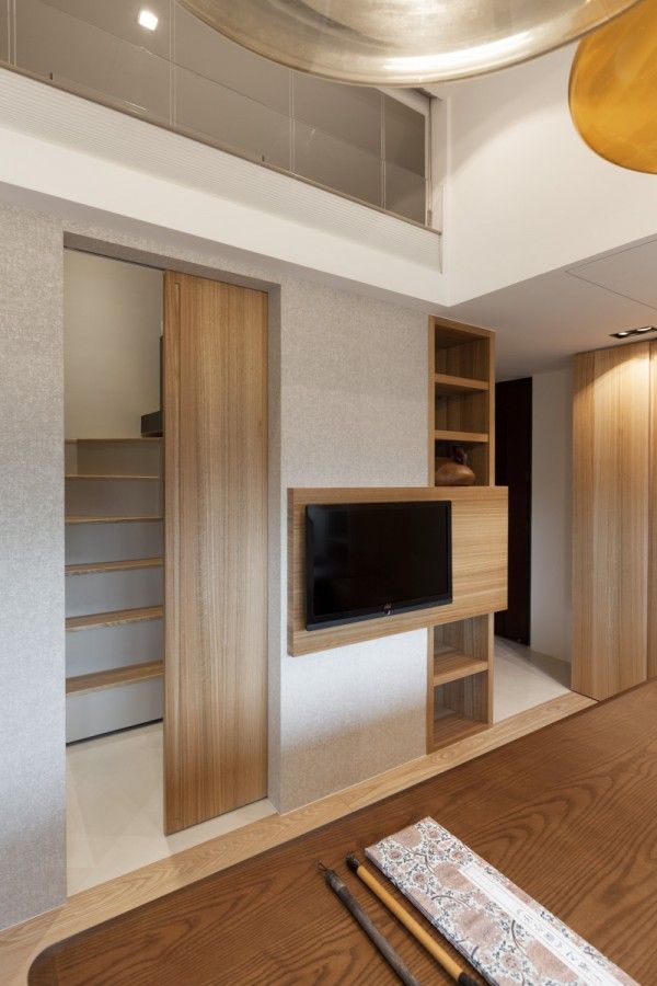 台湾26平米极简小公寓电视墙设计