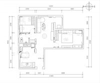 绿地国宝21城一三居现代风装修案例
