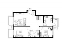 大运河孔雀城一两居现代装修案例