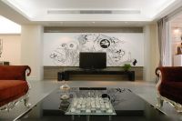 现代手绘背景墙设计装潢