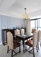 蓝色时尚复古美式二居设计案例