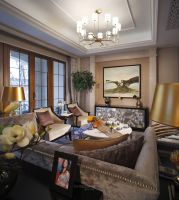 美式设计三室两厅效果图