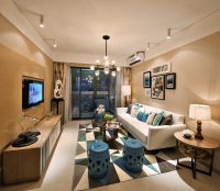 88平米现代精装两居室设计效果图