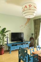 绿色清新混搭三居装潢案例