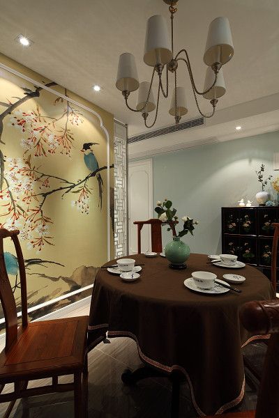 中式现代餐厅室内装饰效果图片