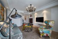 美式装修110平米三居室效果图