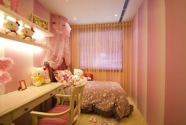 粉色温馨混搭儿童房装潢