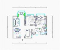 大运河孔雀城一两居简欧风格装修案例
