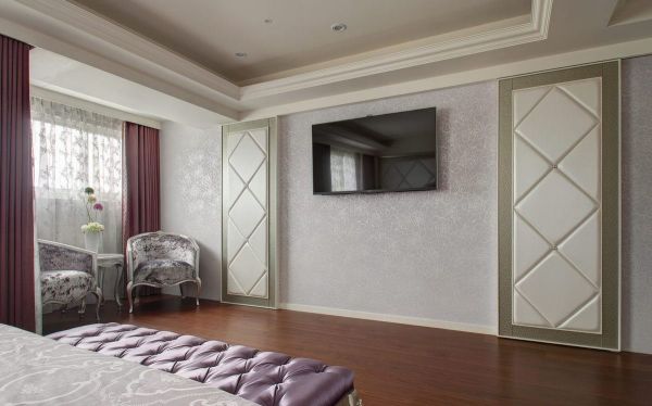 现代卧室电视背景墙效果图片