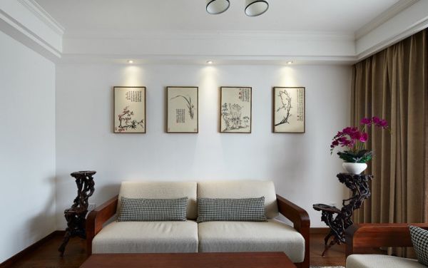 新中式设计三居装饰效果图片