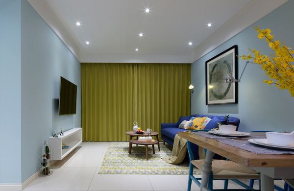 76平米现代简约两居室设计效果图片