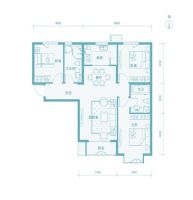 112.43平米三居室北欧简约空间