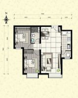 北京华贸城80平新中式