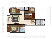 简欧风格—长阳半岛中央城—四居室