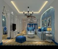 潮白河孔雀英国宫287平地中海风格装修案例