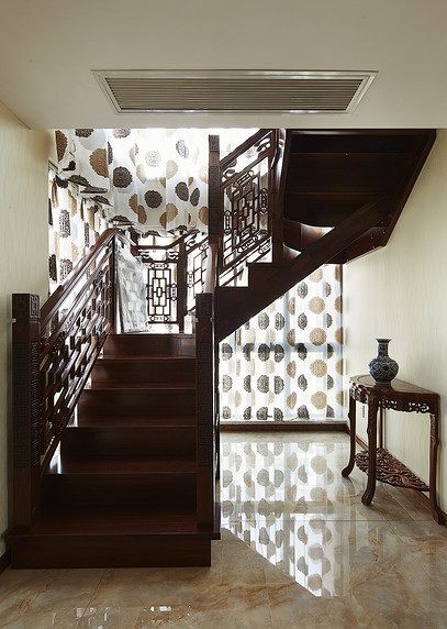 古典中式红木楼梯设计