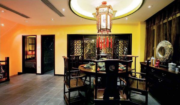 黑檀古典中式餐厅装潢
