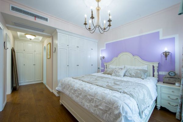 马卡龙紫色美式卧室设计