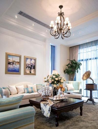 美式风格设计客厅室内装饰图片