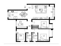 简洁与时尚 135平米装修设计