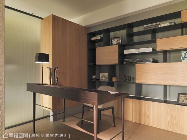 客制化机能美式书房效果图