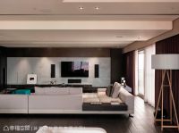 干净色系的现代风格窗帘效果图