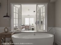 天空之城的美式风格电视背景墙效果图