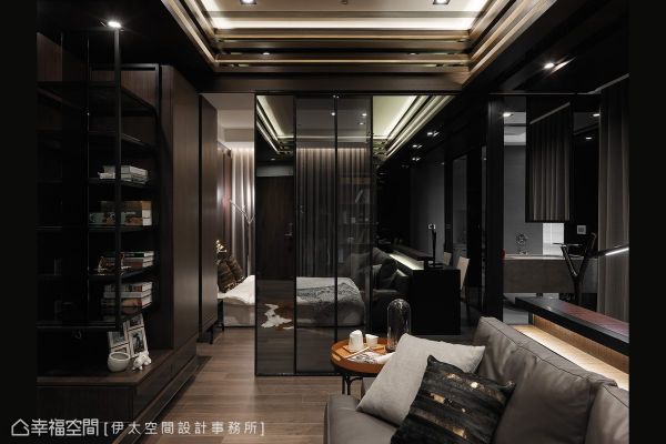 时尚多彩的一居室隔断设计图
