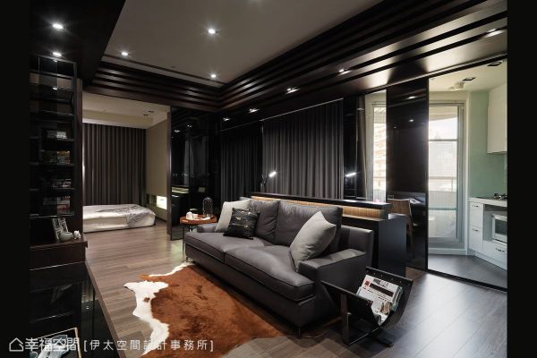 时尚多彩的一居室客厅设计图