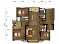 绿地中央广场·云谷地中海风-三居室158平
