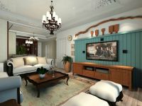 美式风格-紫金新干线129.62㎡3居效果图