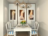 国美风唐96平三室一厅-简约风格效果图