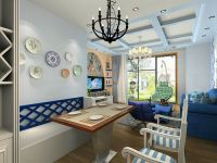 紫金新干线90平地中海风格效果图---两居