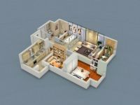 华业东方玫瑰92平两居简欧风格