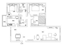 胡各庄回迁三居简欧