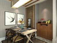 合景领峰现代中式风格113平三居效果图