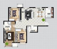 中建·国际城160平三居现代简约风格
