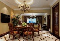 潮白河孔雀城300平欧式风格设计方案效果图