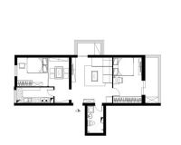 芍药居北里80平简约时尚案例效果图