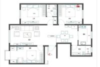 高井小区120平新中式风格装修效果图-北京实