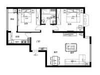 华业东方玫瑰两居简欧风格