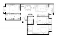 府前观邸126平简约时尚案例效果图设计