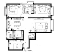北京华贸城170平中式古典效果图设计