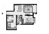 潮白河孔雀城两居简欧风格