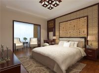 保利紫荆香谷90平中式古典效果图设计