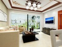 现代中式风格效果图——88平二居